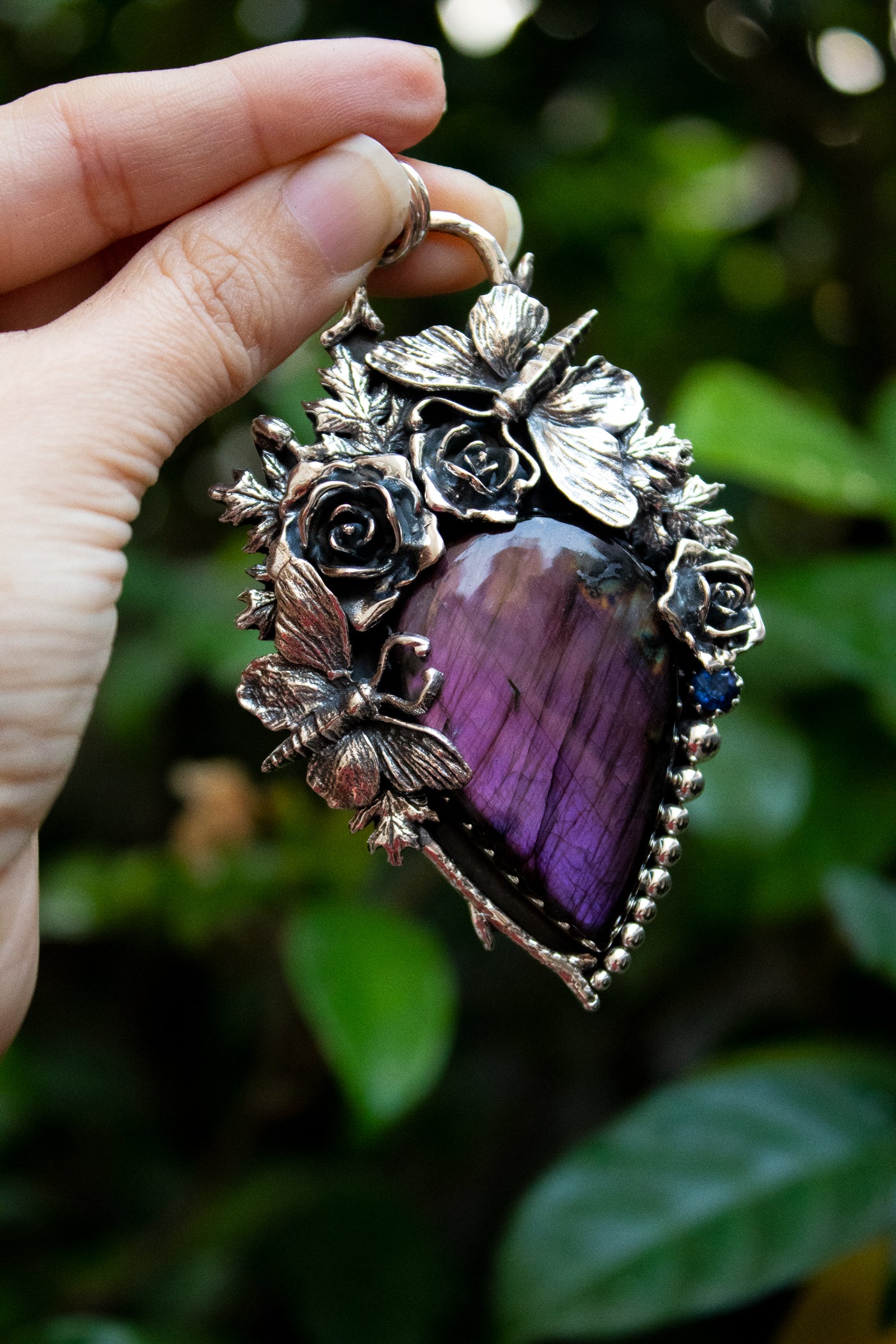 Whispers in Violet Twilight: Purple Labradorite Pendant, AP-7670