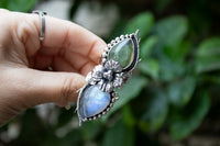 Botanical Blossom: Prehnite & Moonstone Ring, AR-7208