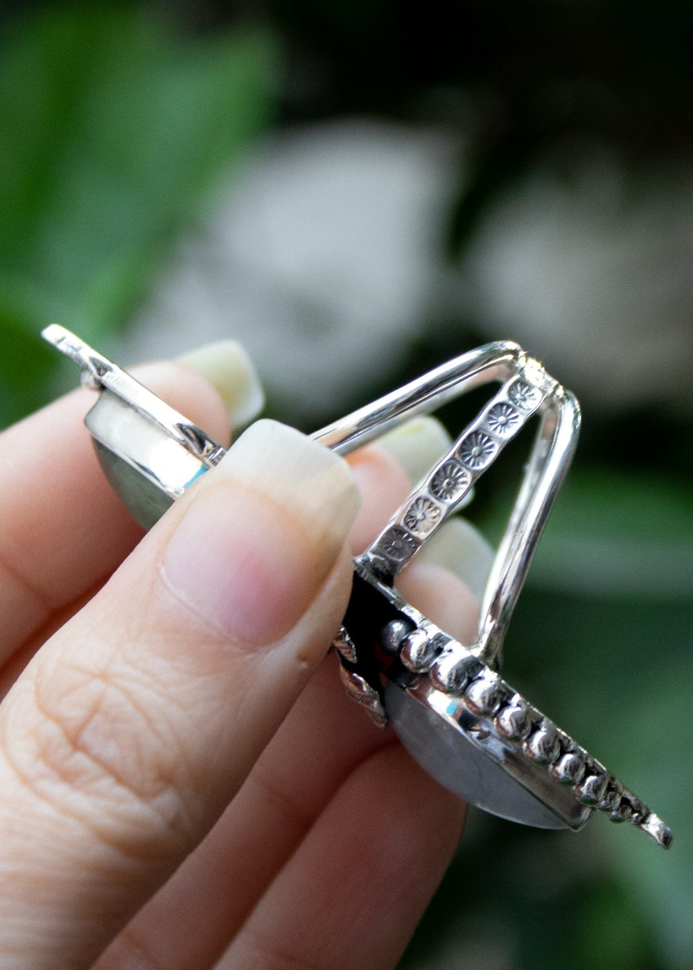 Botanical Blossom: Prehnite & Moonstone Ring, AR-7208