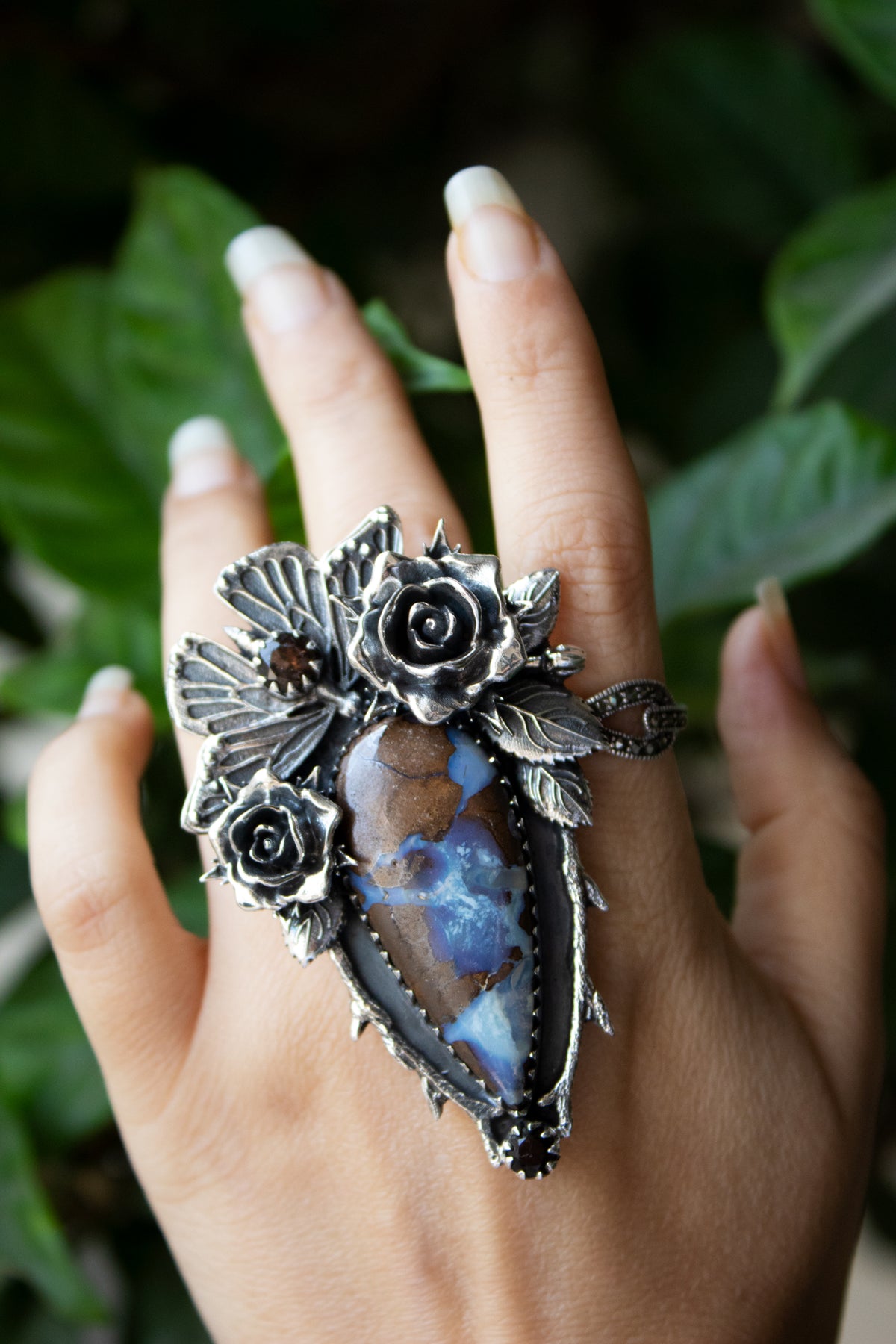 Fluttering Whispers: Boulder Opal Ring, AR-7217