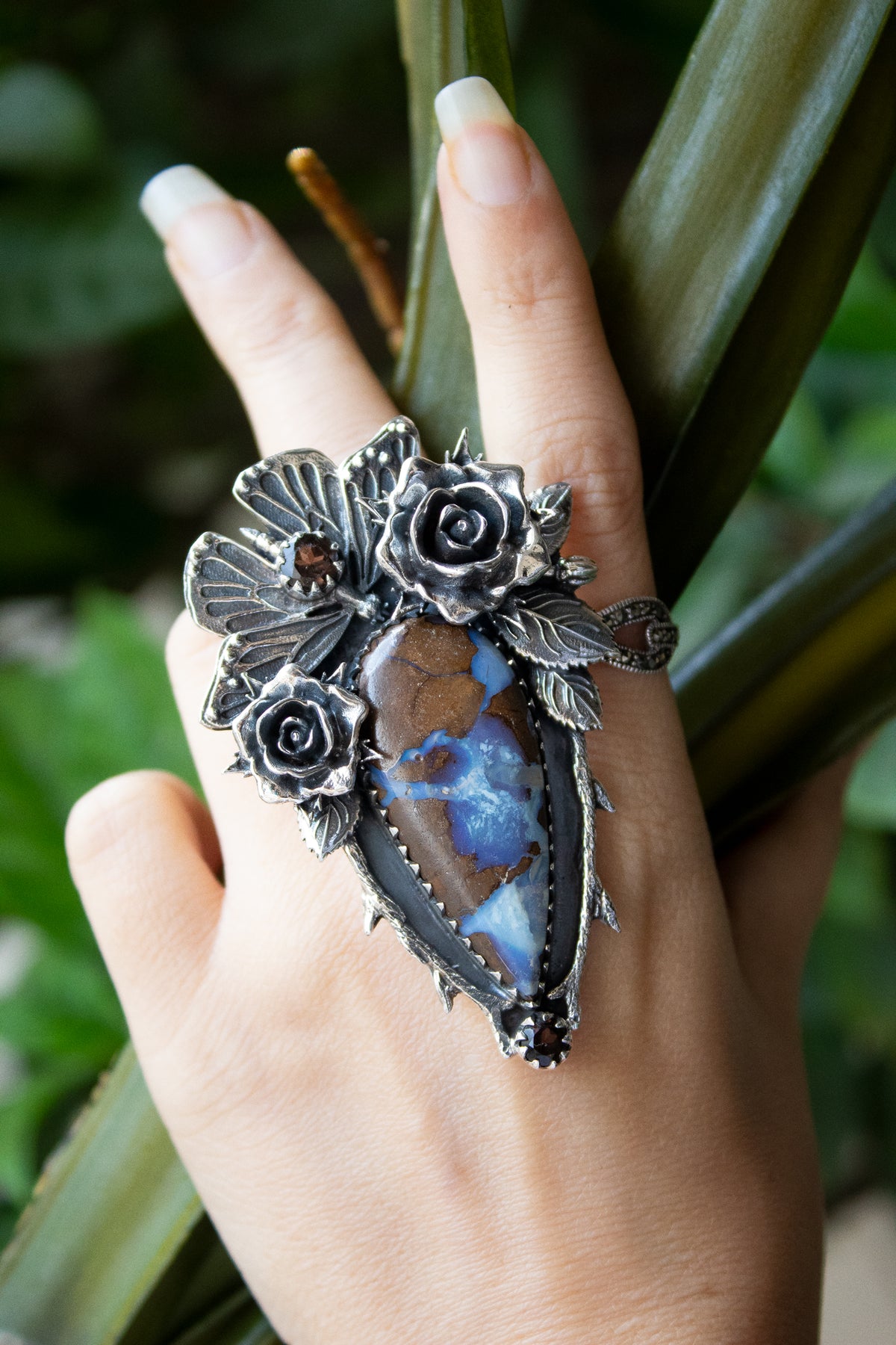 Fluttering Whispers: Boulder Opal Ring, AR-7217