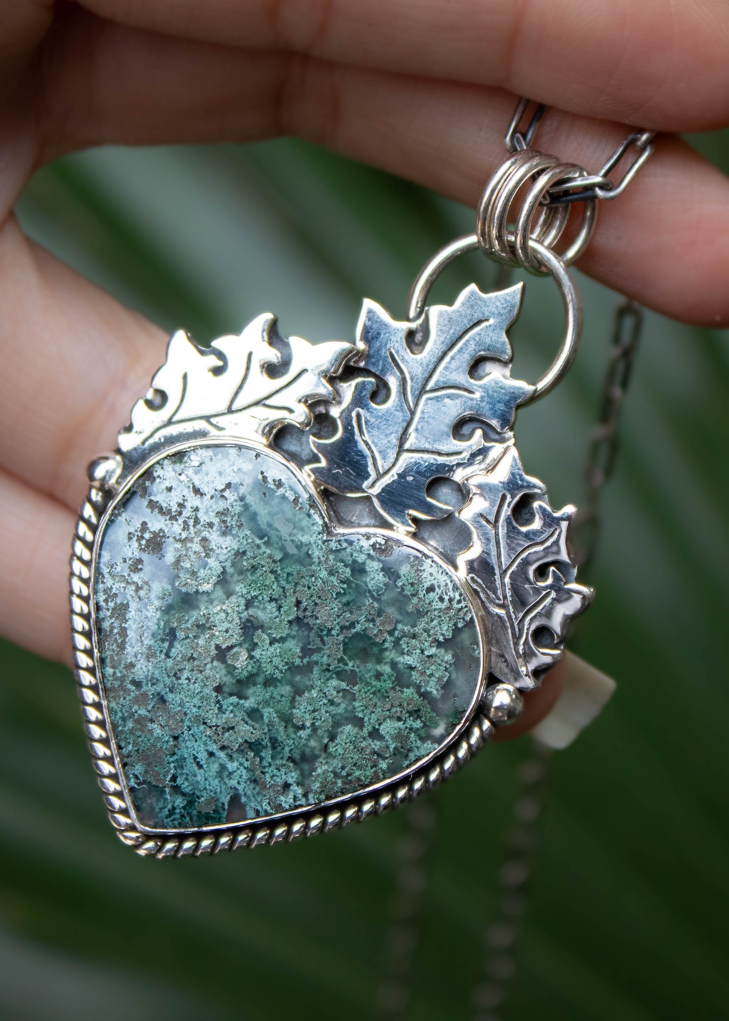 Moss Agate Pendant, AP-1232