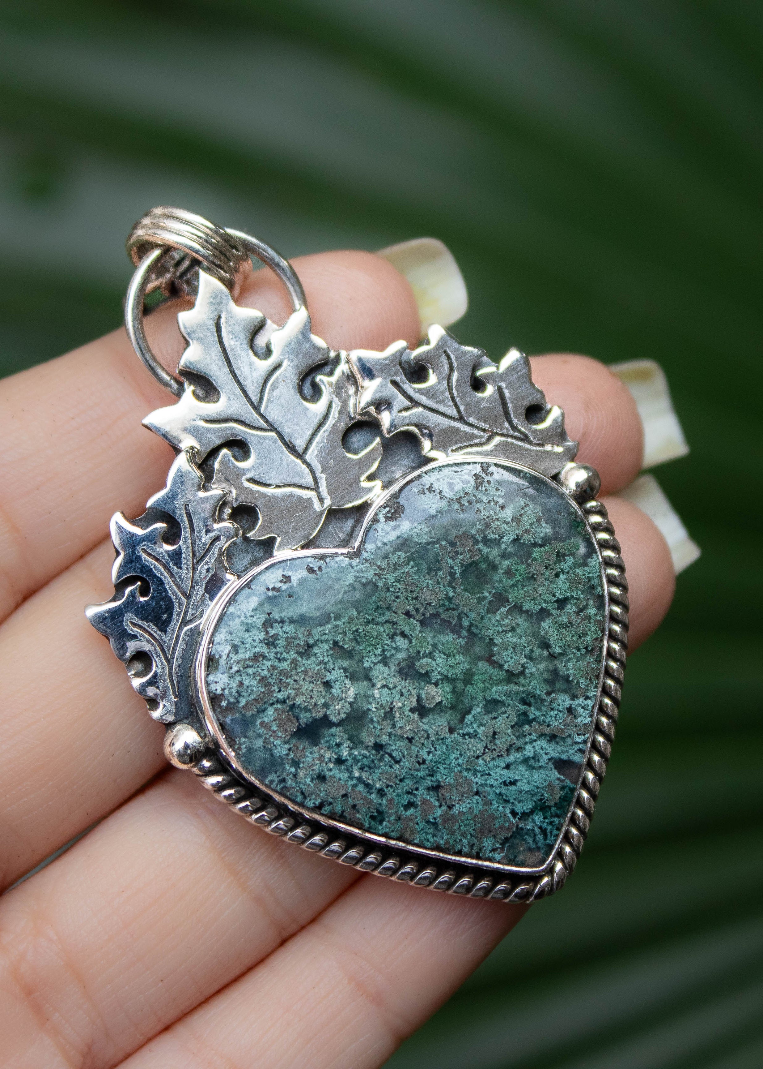 Moss Agate Pendant, AP-1232