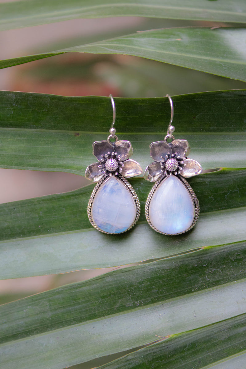 Floral Moonstone Earrings, AE-7222