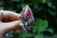 Thulite & Smokey Quartz Ring, AR-7215