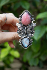 Blushing Butterfly – Pink Opal & Moonstone Ring, AR-7672