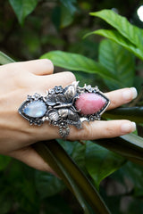 Blushing Butterfly – Pink Opal & Moonstone Ring, AR-7672