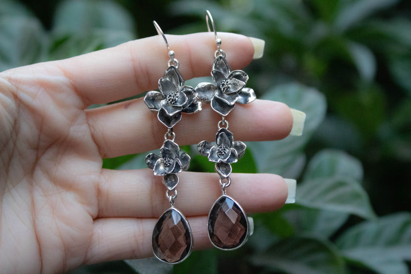 Smokey Quartz Earrings, AE-7225