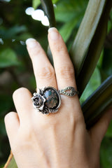 Overgrown Garden Rose – Moss Agate Ring, AR-7681