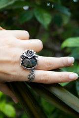 Overgrown Garden Rose – Moss Agate Ring, AR-7681