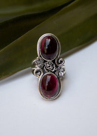 Floral Garnet Ring AR-6547