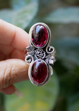 Floral Garnet Ring AR-6547