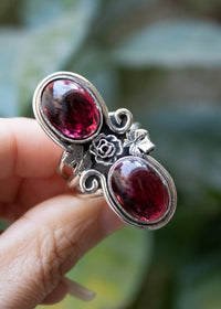 Floral Garnet Ring AR-6547