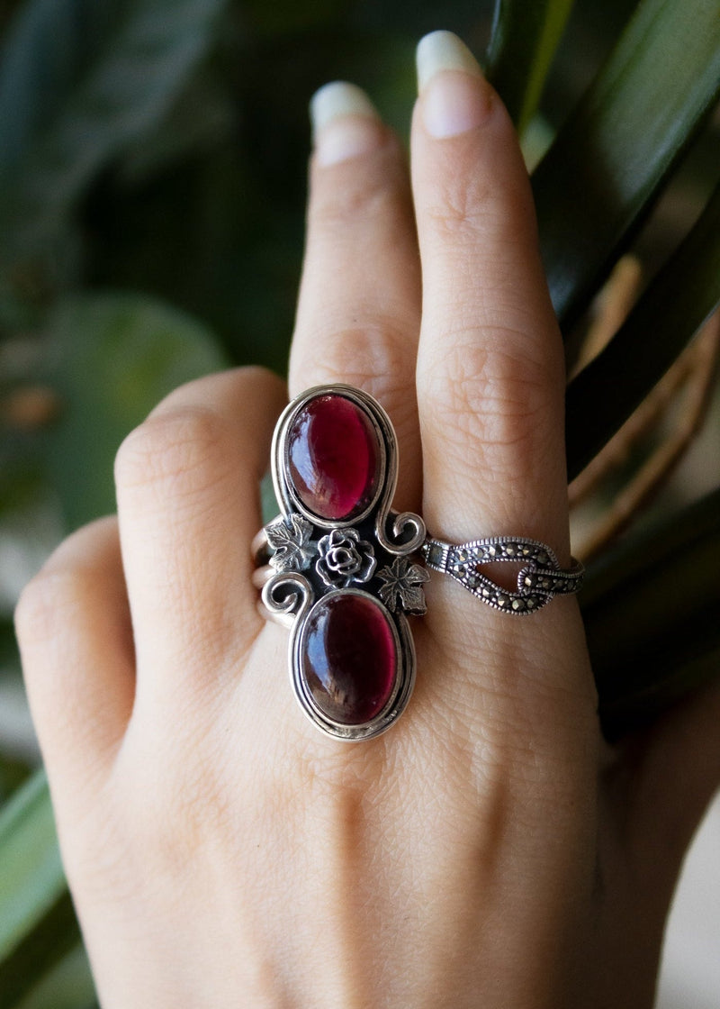 Floral Garnet Ring AR-6547