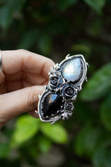Eclipse Balance – Moonstone & Onyx Ring, AR-7719