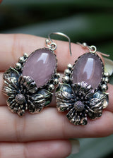 Rose Quartz Earrings, AE-7227