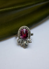 Garnet Ring with Maple Leaf AR-6540