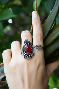 Secret Garden Rose – Red Onyx Ring, AR-7687