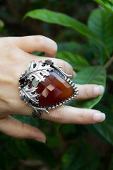 Autumn Forest – Red onyx with Smokey Ring, AR-7673