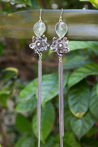 Morning Forest Blossom – Prehnite Drop Earrings, AE-7688