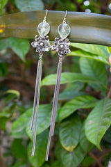 Morning Forest Blossom – Prehnite Drop Earrings, AE-7688