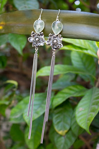 Morning Forest Blossom – Prehnite Drop Earrings, AE-7688