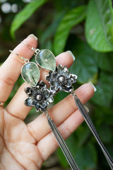 Morning Forest Blossom – Prehnite Drop Earrings, AE-7688