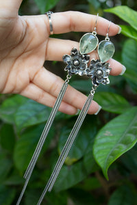 Morning Forest Blossom – Prehnite Drop Earrings, AE-7688
