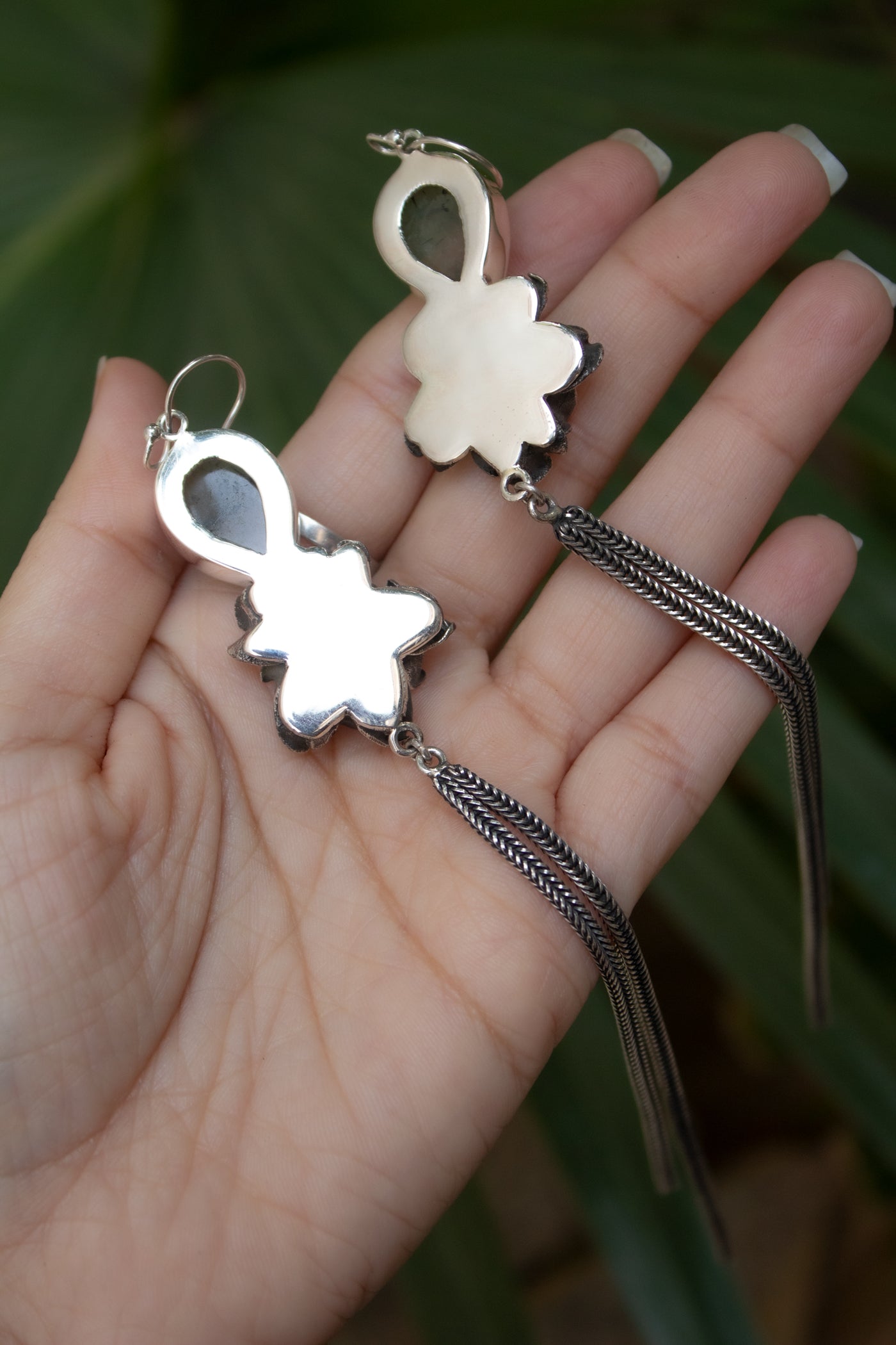 Morning Forest Blossom – Prehnite Drop Earrings, AE-7688