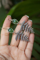 Ancient Forest Fern – Chrysoprase Drop Earrings, AE-7722