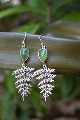 Ancient Forest Fern – Chrysoprase Drop Earrings, AE-7722