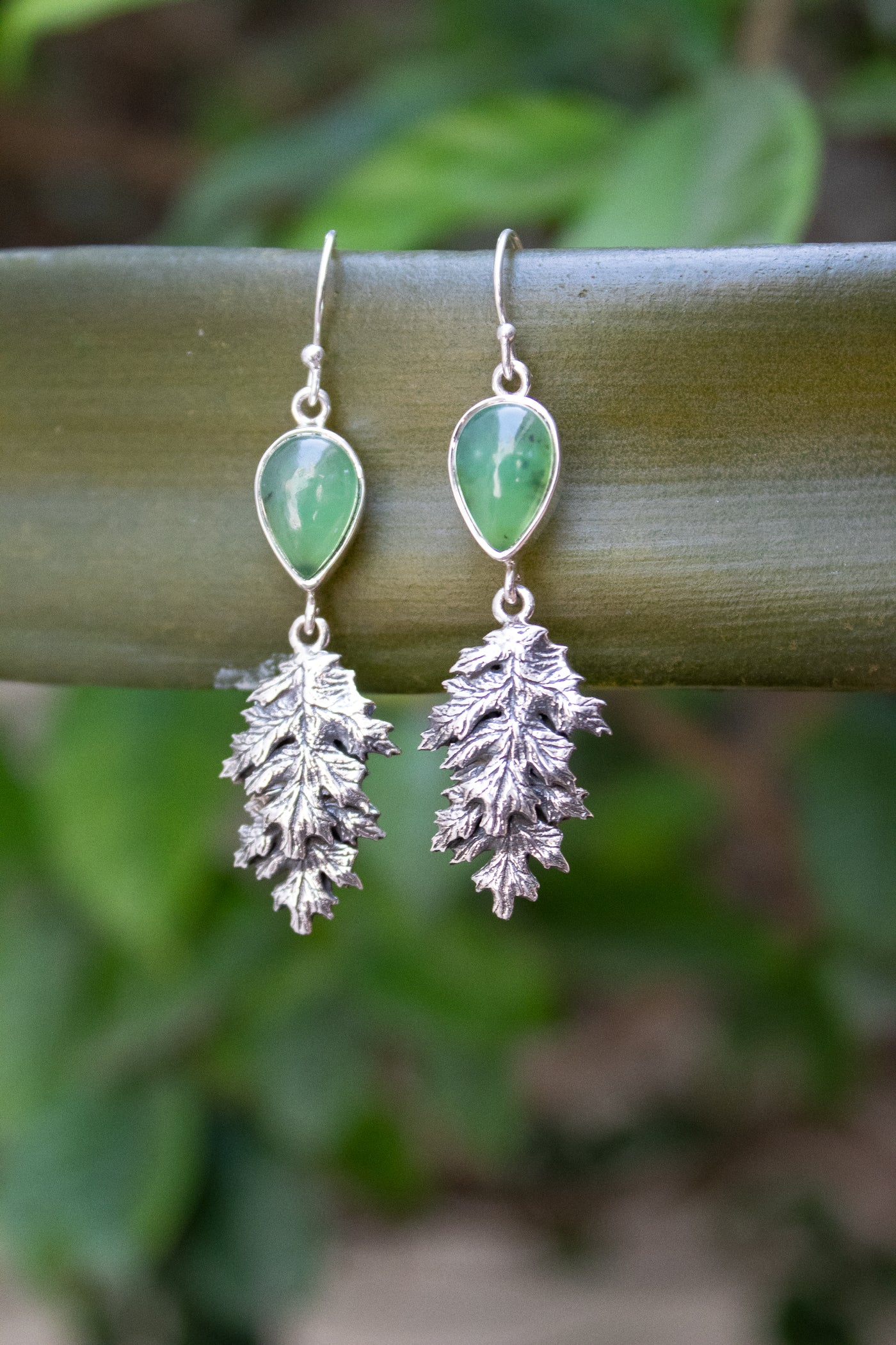 Ancient Forest Oak – Chrysoprase Drop Earrings, AE-7676