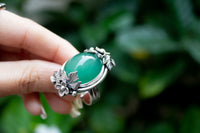 Anillo Jade Diseño Floral, AR-2078