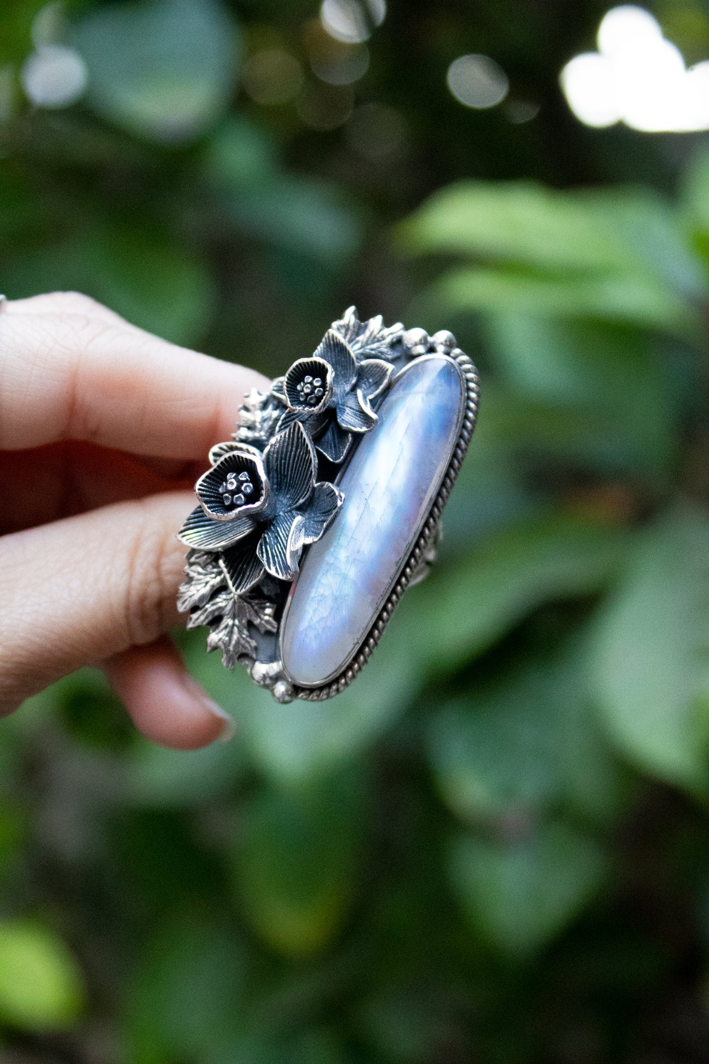 Moonlit Garden Elegance – Moonstone Ring, AR-7693