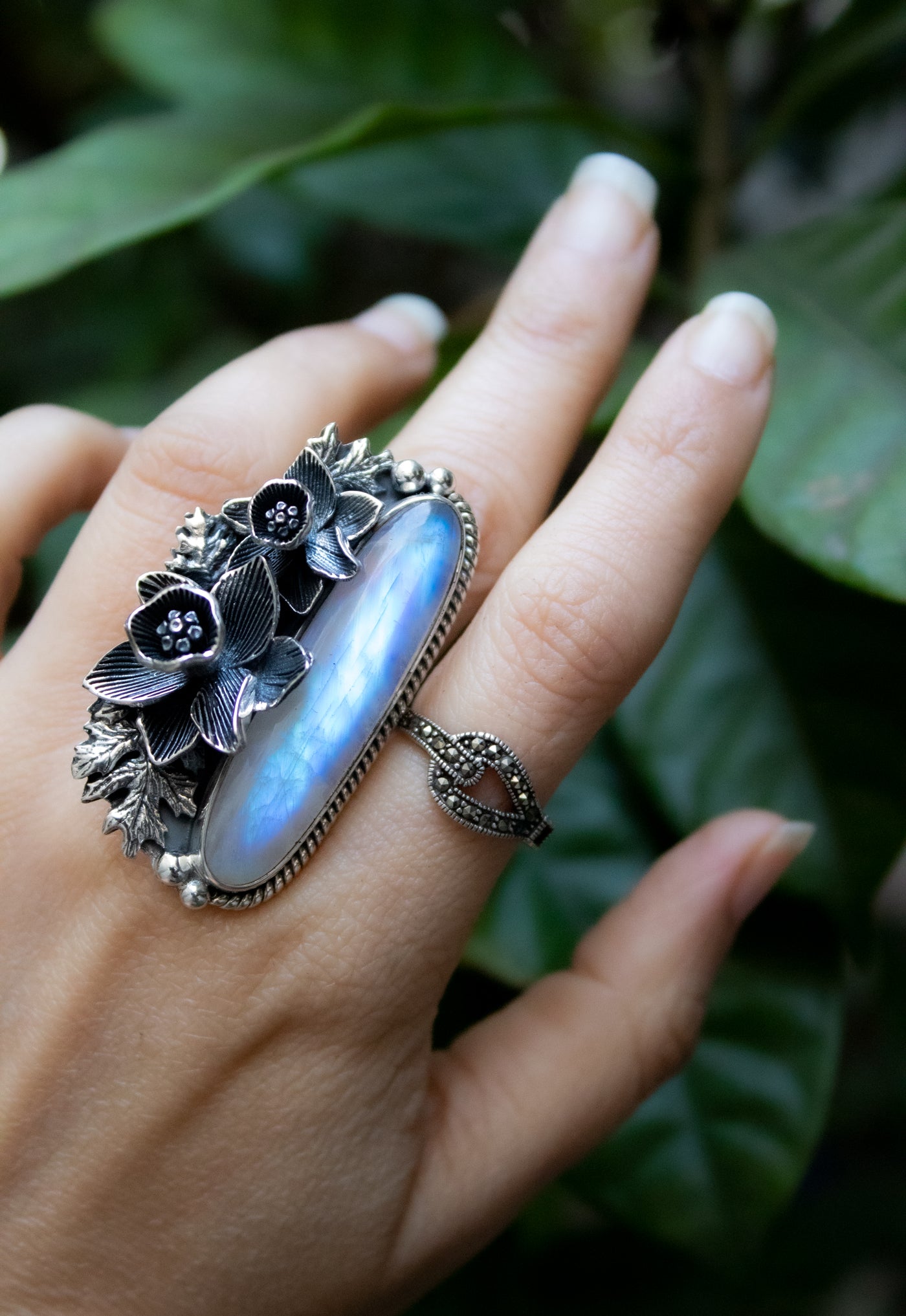 Moonlit Garden Elegance – Moonstone Ring, AR-7693