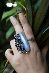 Moonlit Garden Elegance – Moonstone Ring, AR-7693
