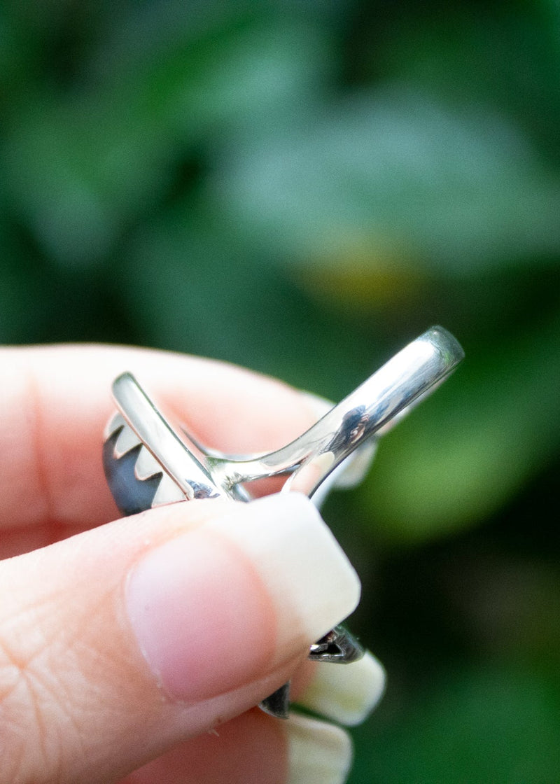 Anillo corazón de ágata musgosa, AR- 6569