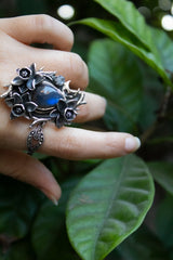 Northern Lights Lily – Labradorite Ring, AR-7698