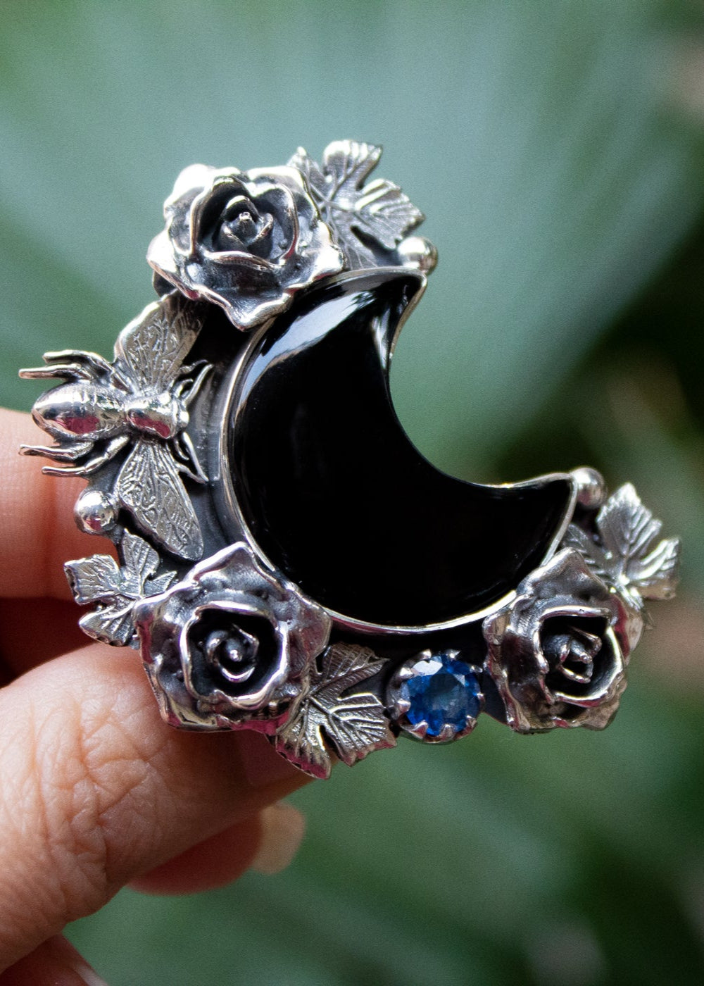 Black Onyx Moonlit Garden Ring, AR- 7249