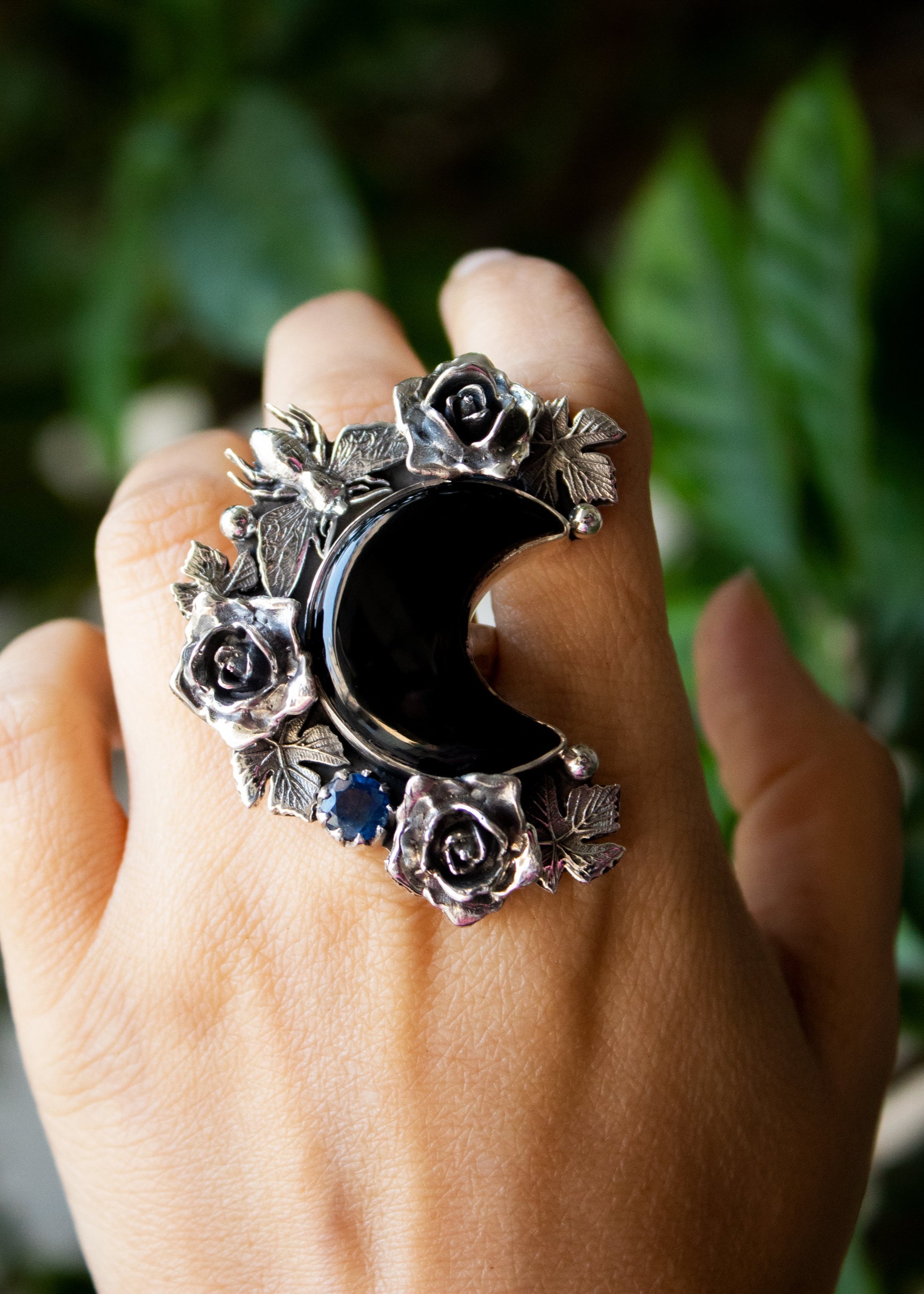 Black Onyx Moonlit Garden Ring, AR- 7249