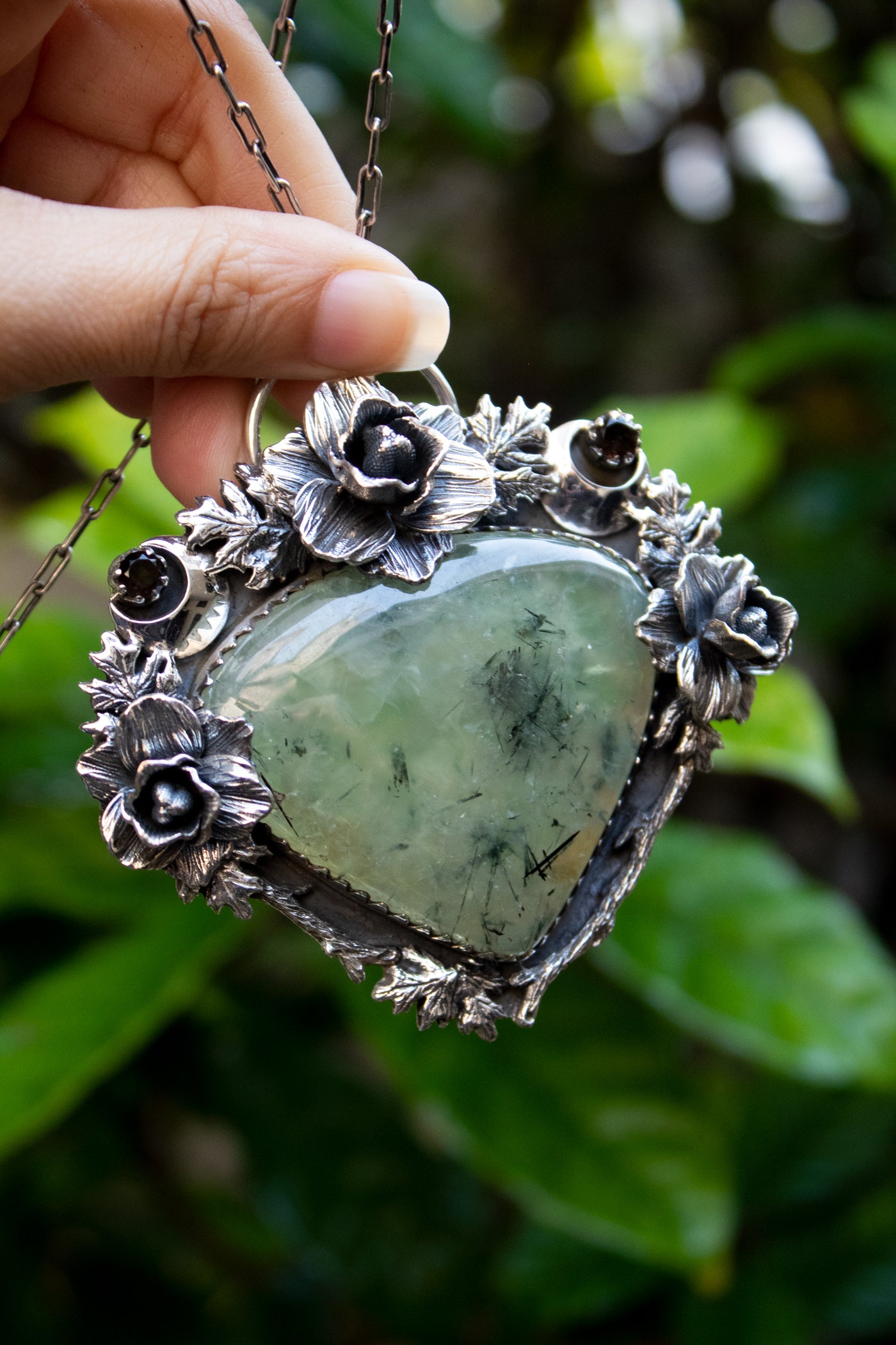 Enchanted Forest Heart – Botanical Pendant, AP-7703