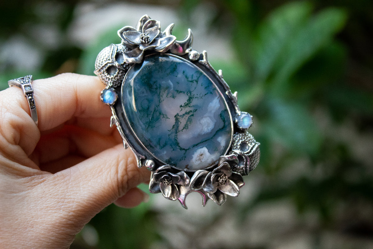 Forest Guardian Moss Agate Ring AR- 7258