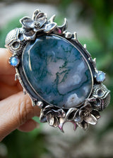 Forest Guardian Moss Agate Ring AR- 7258