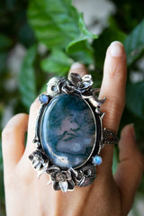 Forest Guardian Moss Agate Ring AR- 7258