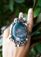 Forest Guardian Moss Agate Ring AR- 7258