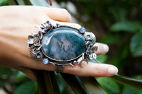 Forest Guardian Moss Agate Ring AR- 7258