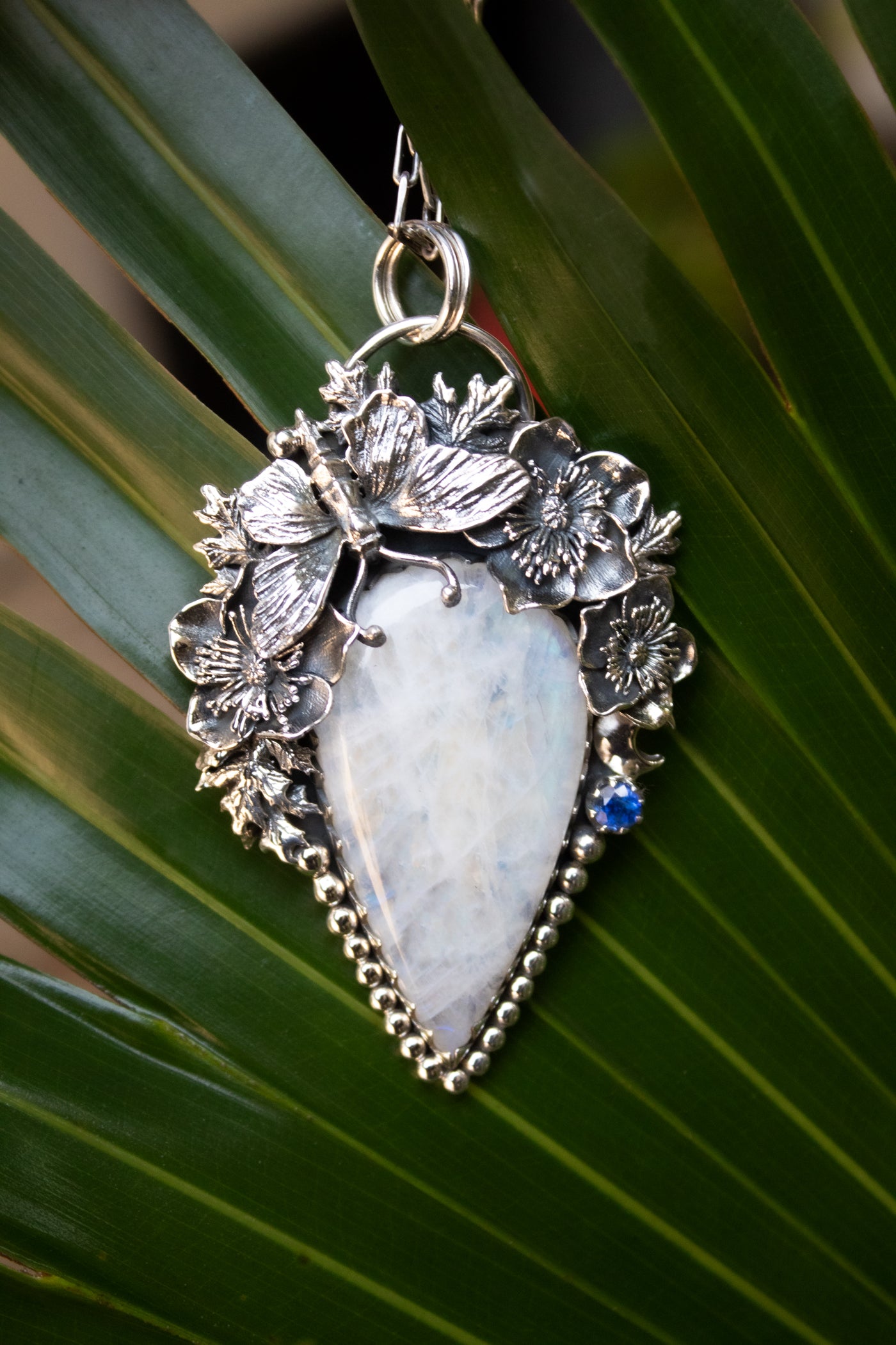 Moonlit Butterfly Garden – Moonstone Pendant, AP-7704