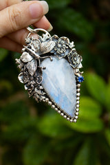Moonlit Butterfly Garden – Moonstone Pendant, AP-7704
