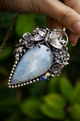 Moonlit Butterfly Garden – Moonstone Pendant, AP-7704