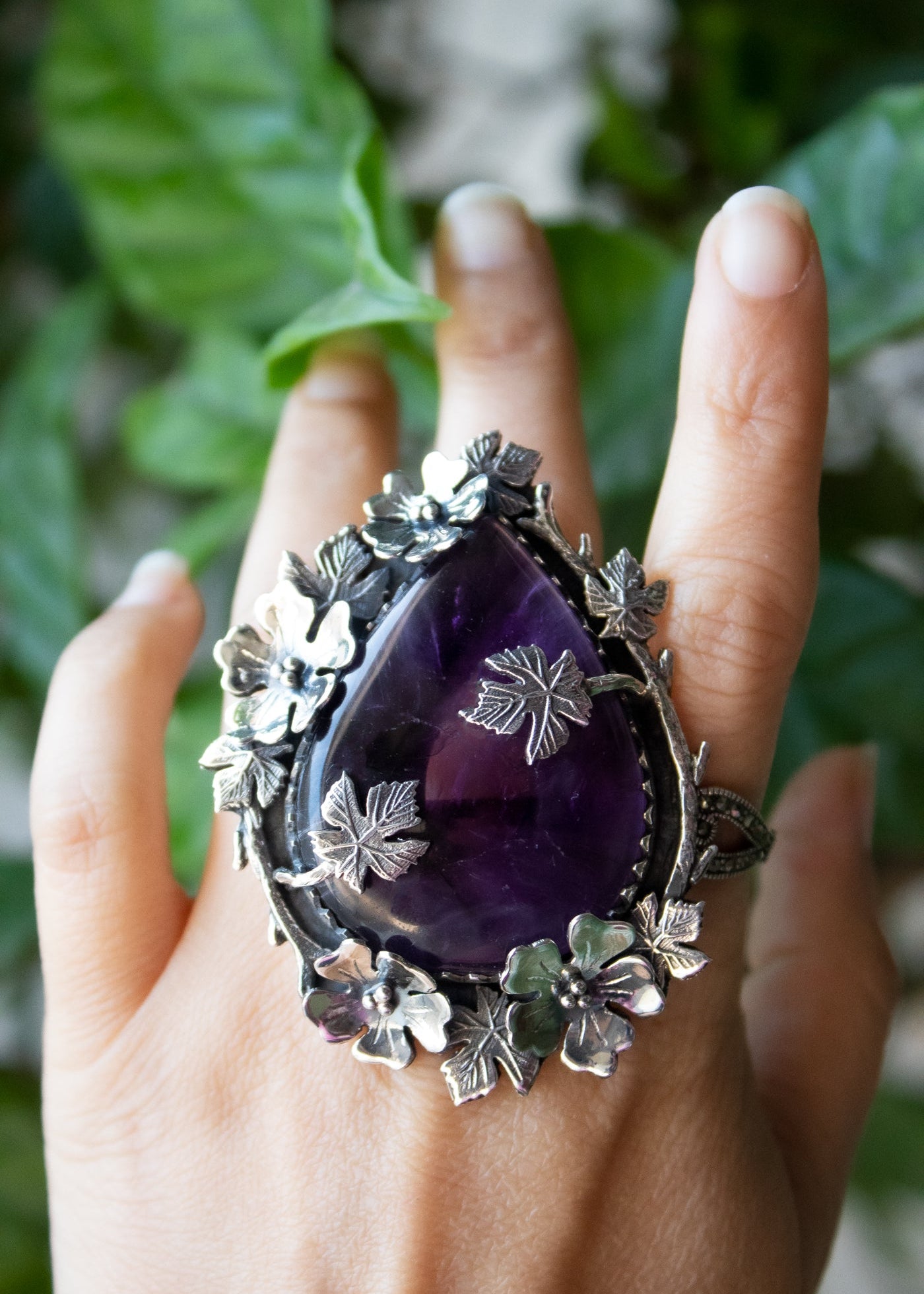 Amethyst Sterling Silver Ring,  AR-7247